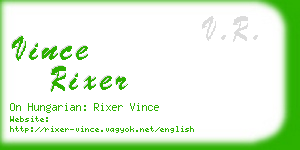 vince rixer business card